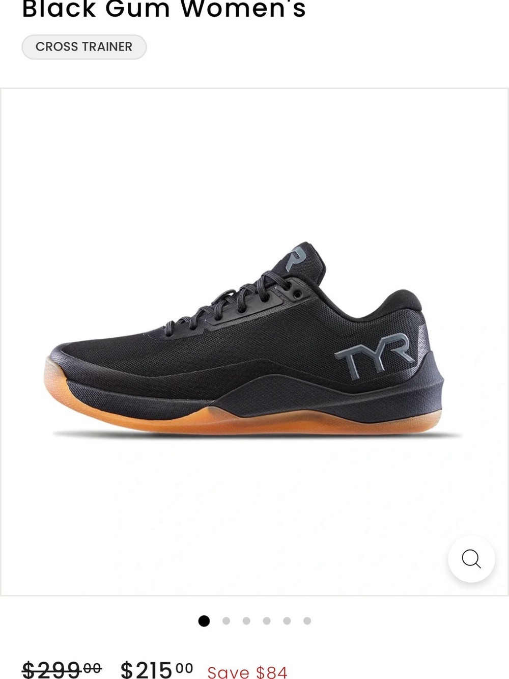 TYR Black and Gum Women's Cross Trainer